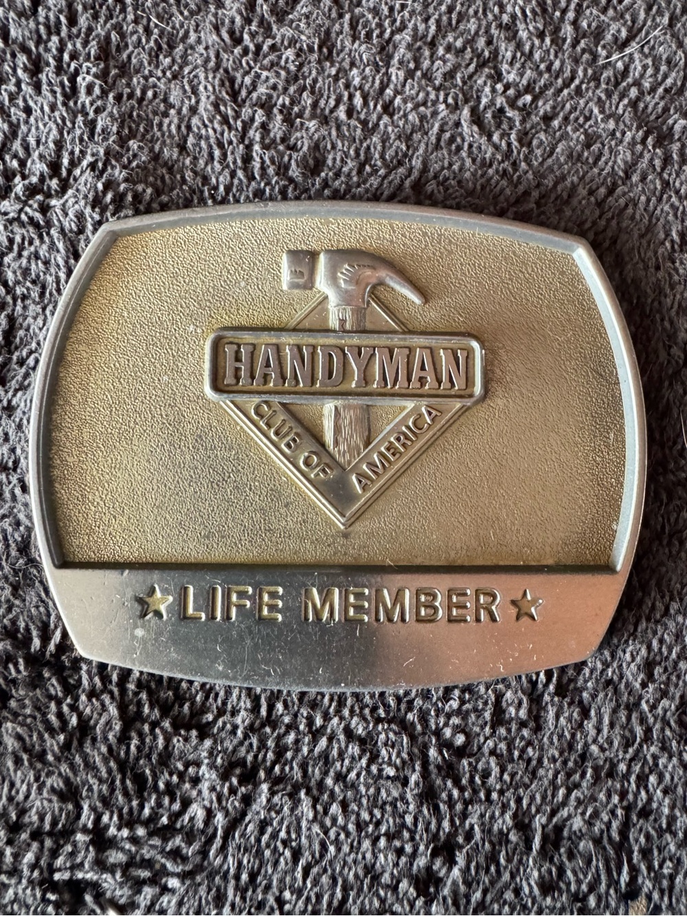 Life Member Metal Belt Buckle - Silver Vintage
